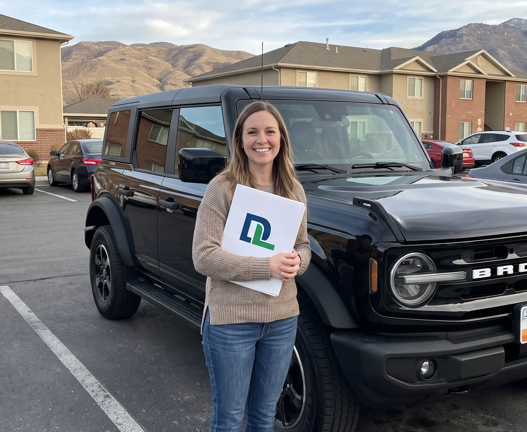 Driver with their new vehicle